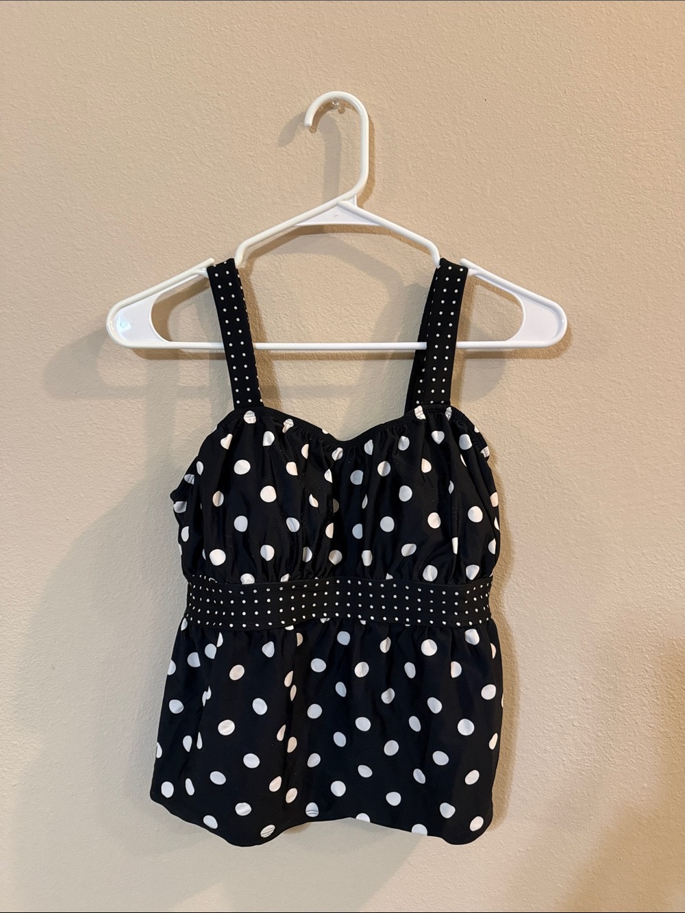 Merona Black and White Polka Dot Woman’s Swim Top